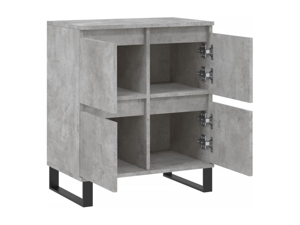 60 x 35 x 70 cm Sideboard Wood Concrete Finish Gray