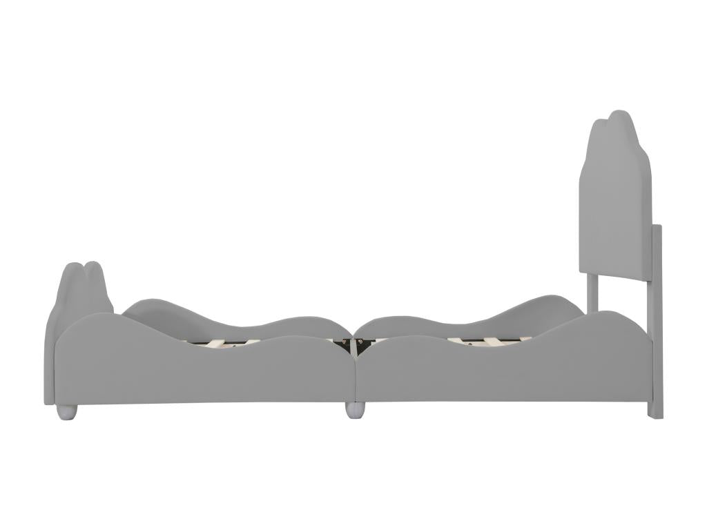 90 x 200 cm Box Spring Bed Velvet Gray