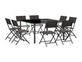 130 x 130 x 72 cm Outdoor Dining Set Steel Black