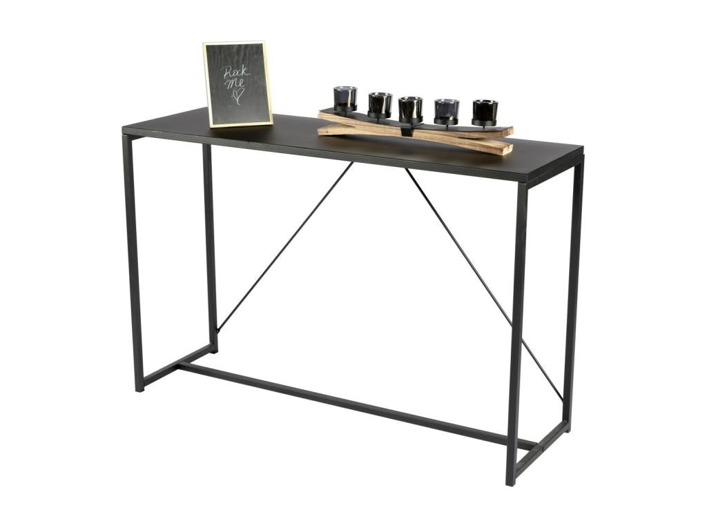 120 x 39 x 79 cm Console Table Wood Metal Black