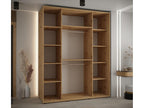 200 x 60 x 235 cm Wardrobe 3-door Wood Light Natural