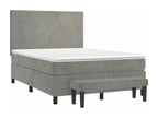 140 x 190 cm Box Spring Bed Velvet Gray