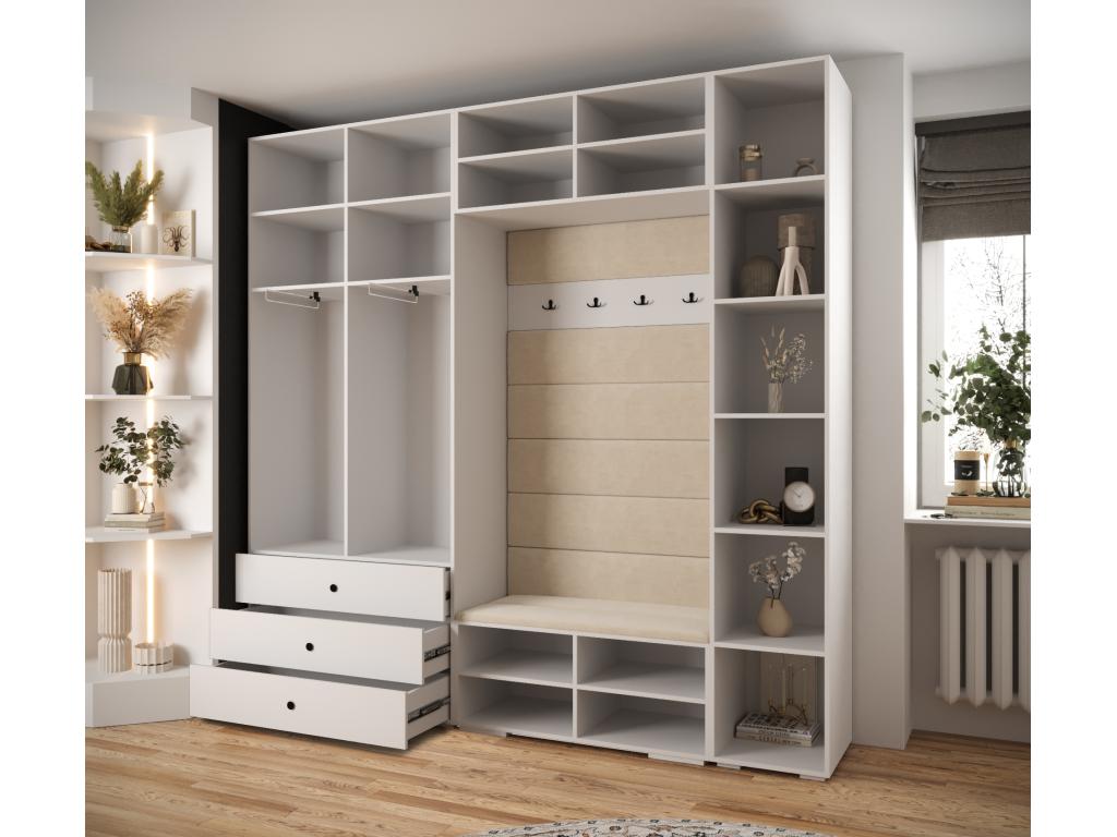 240 x 47 x 236 cm Wardrobe White