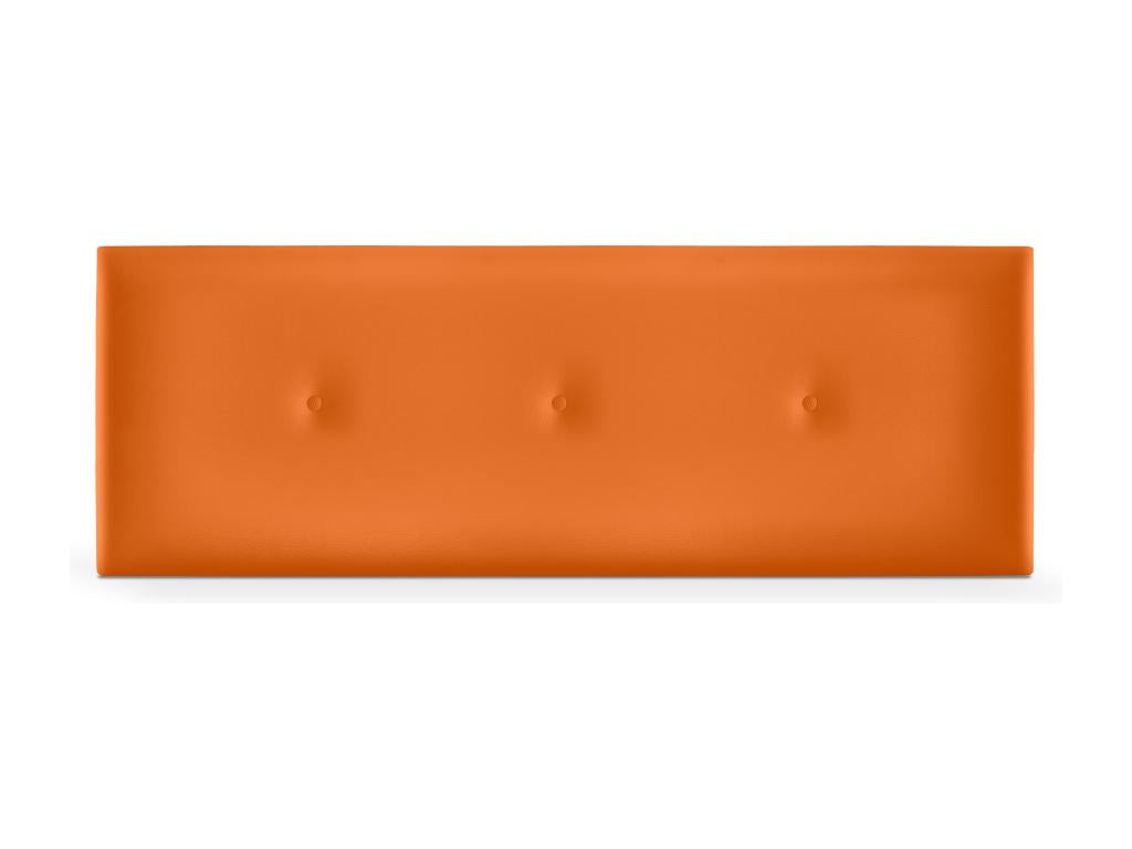 150 x 50 cm Bed Wood Leather Orange