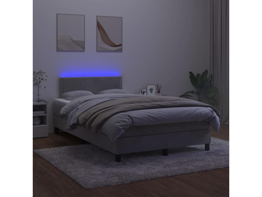 120 x 200 cm Bed Base Wood Velvet Light Gray