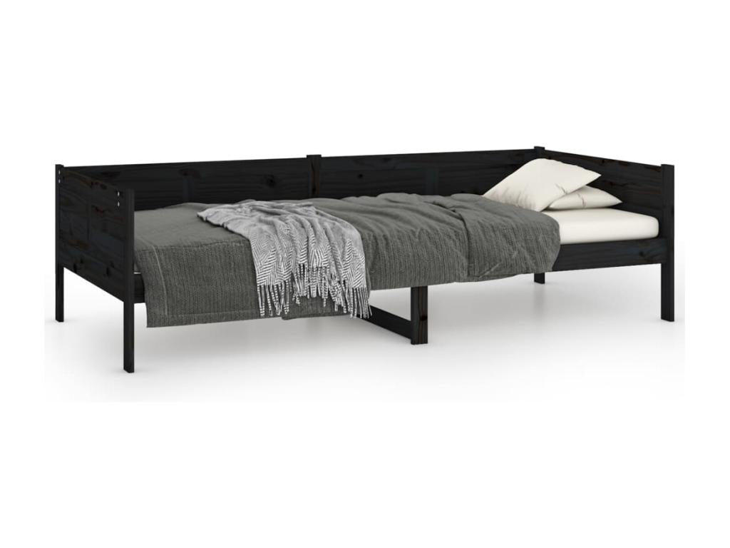 90 x 190 cm Bed Wood Black