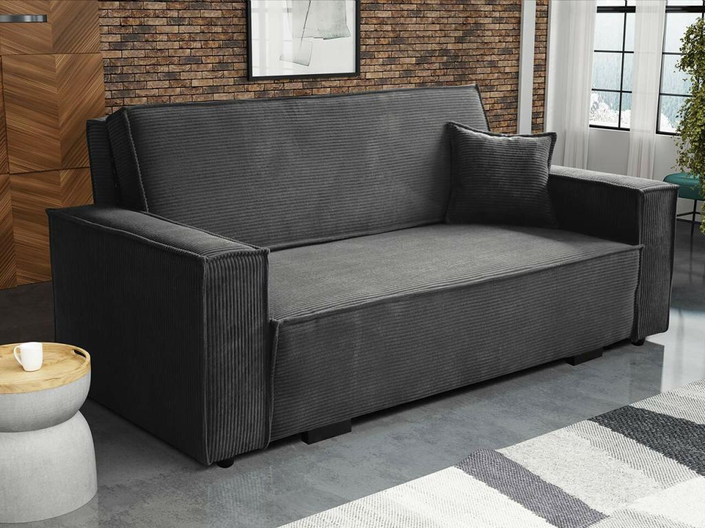 85 x 192 x 98 cm Sleeper Sofa Wood Gray