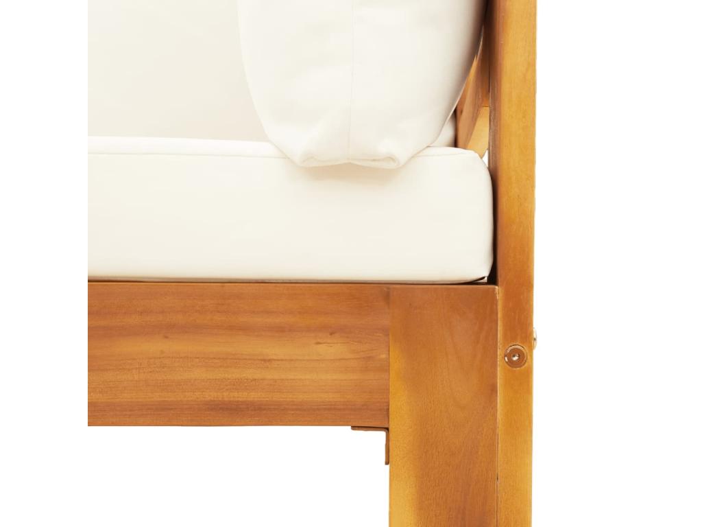 200 x 100 x 74 cm Patio Furniture Set 5-piece Wood Cream