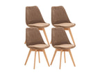 49 x 50 x 83 cm Chair Set of 4 Wood Velvet Brown