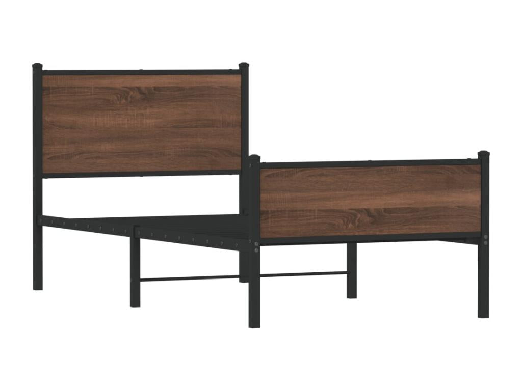 80 x 200 cm Bed Frame without Mattress Metal Steel Brown
