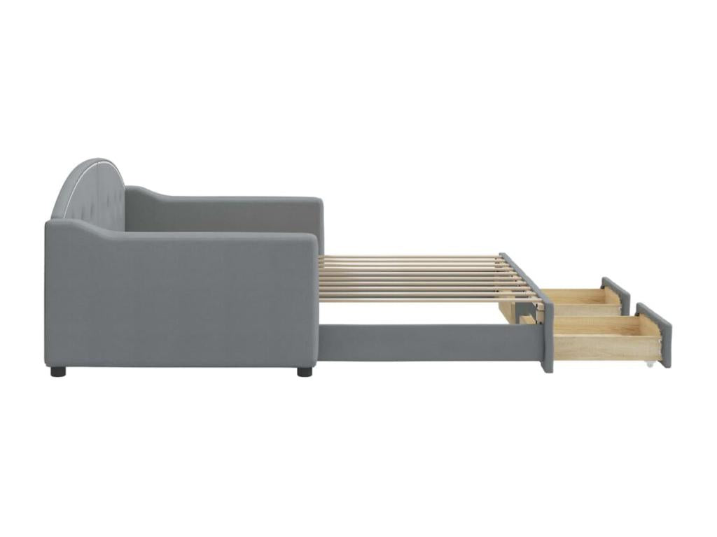 90 x 190 cm Bed Fabric Gray