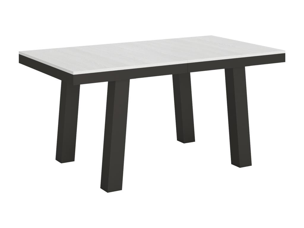 90 x 160 cm Table Extendable Metal White