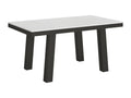 90 x 160 cm Table Extendable Metal White
