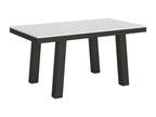 90 x 160 cm Table Extendable Metal White