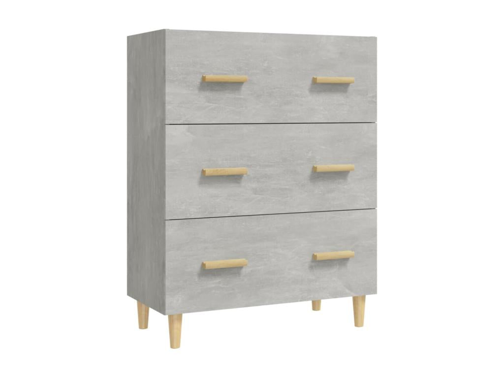 70 x 34 x 90 cm Sideboard Wood Concrete Finish Gray