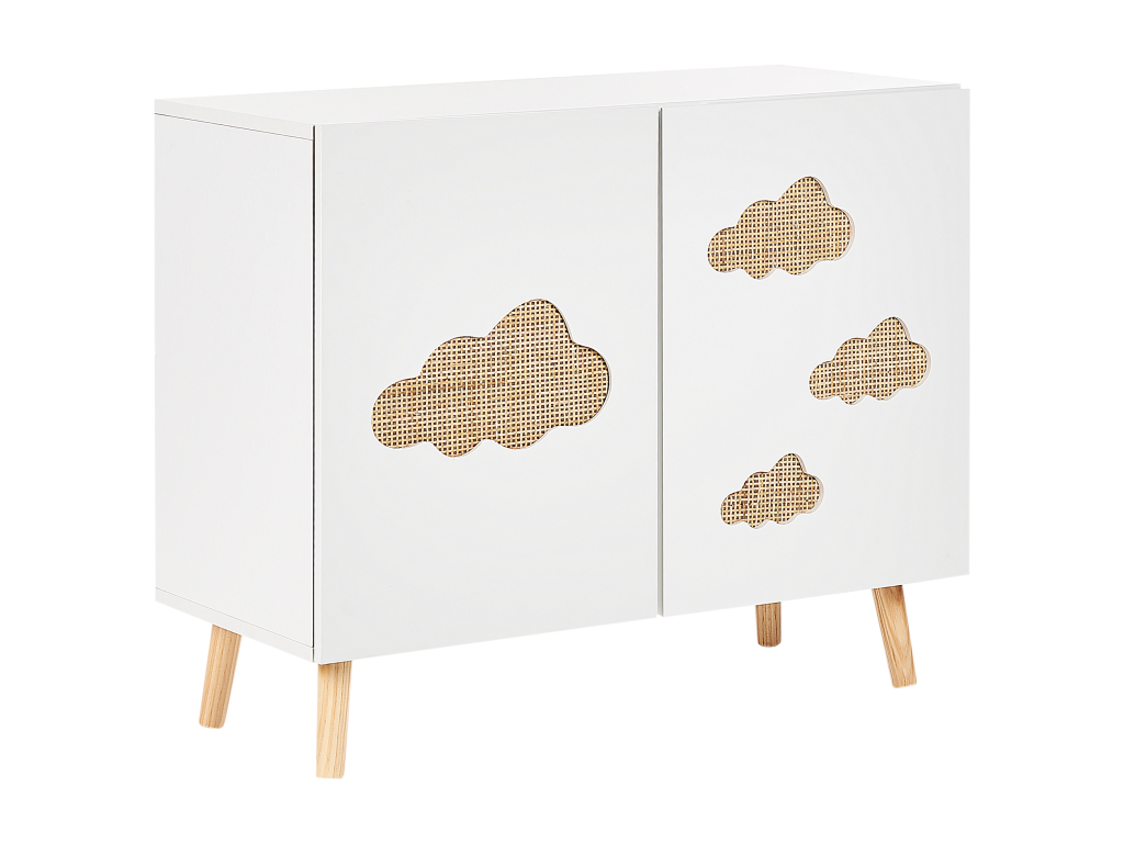 80 x 36 x 65 cm Sideboard 2-door Wood White