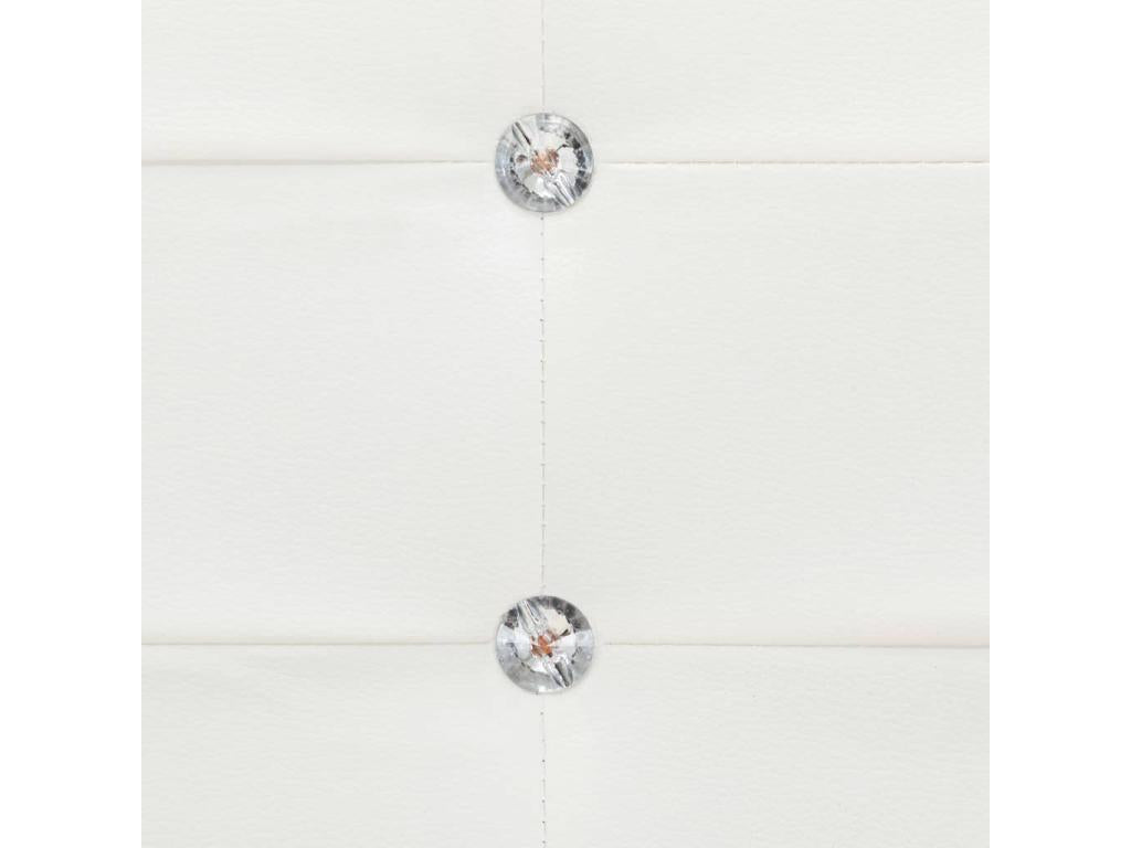 90 x 200 cm Bed with Mattress Wood Faux Leather White