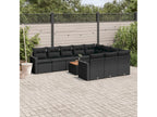 62 x 62 x 69 cm Patio Furniture Set 11-piece Resin Wicker Resin Black