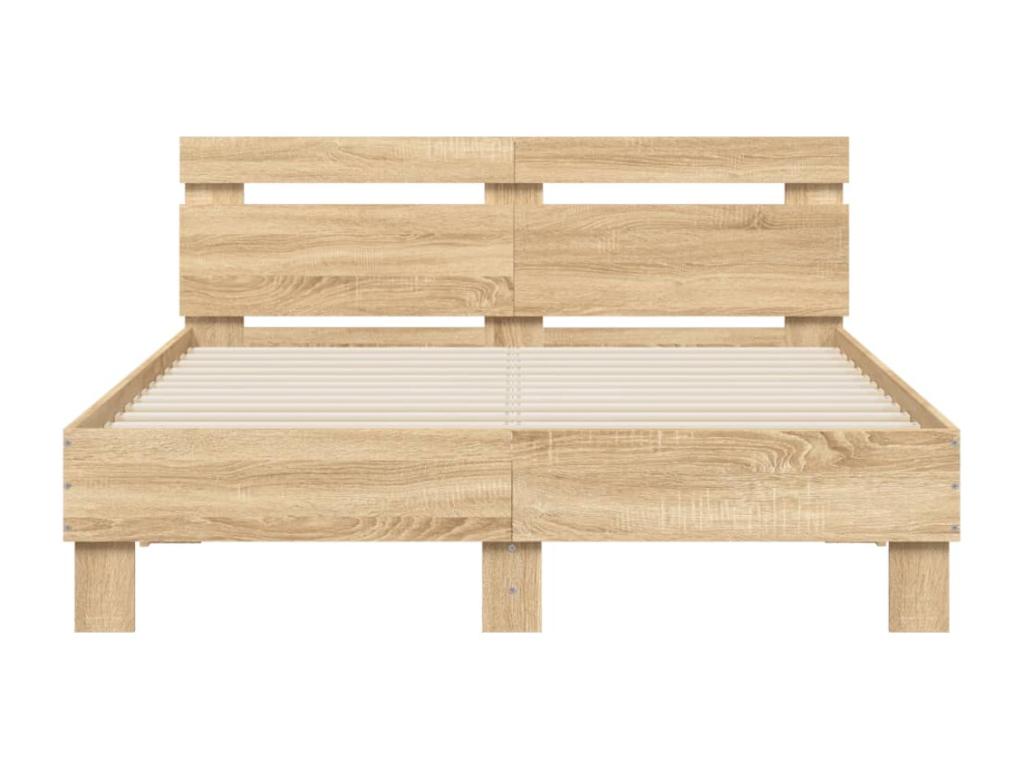 120 x 200 cm Bed Frame without Mattress Wood Brown