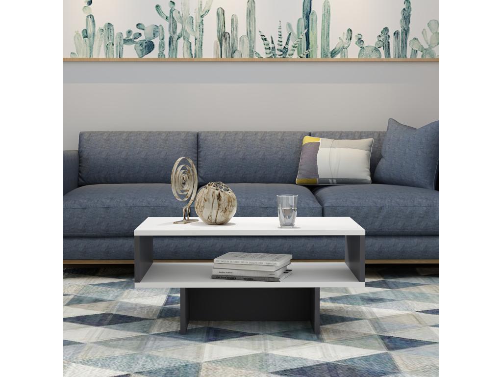 37 x 80 x 45 cm Coffee Table Charcoal Gray