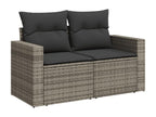62 x 62 x 69 cm Patio Furniture Set 9-piece Resin Wicker Resin Gray