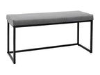 100 x 39 x 49 cm Bench Velvet Metal Gray