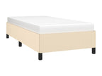 100 x 200 cm Bed Frame without Mattress Wood Fabric Cream