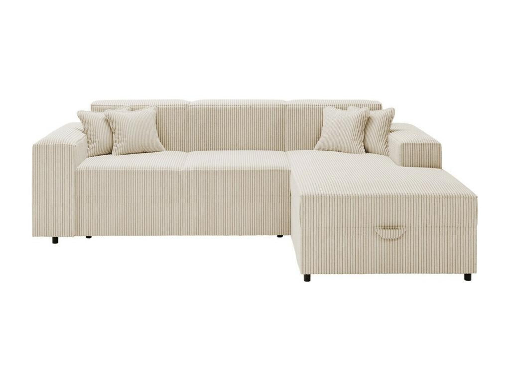 253 x 166 cm Sectional Sofa Wood Brown