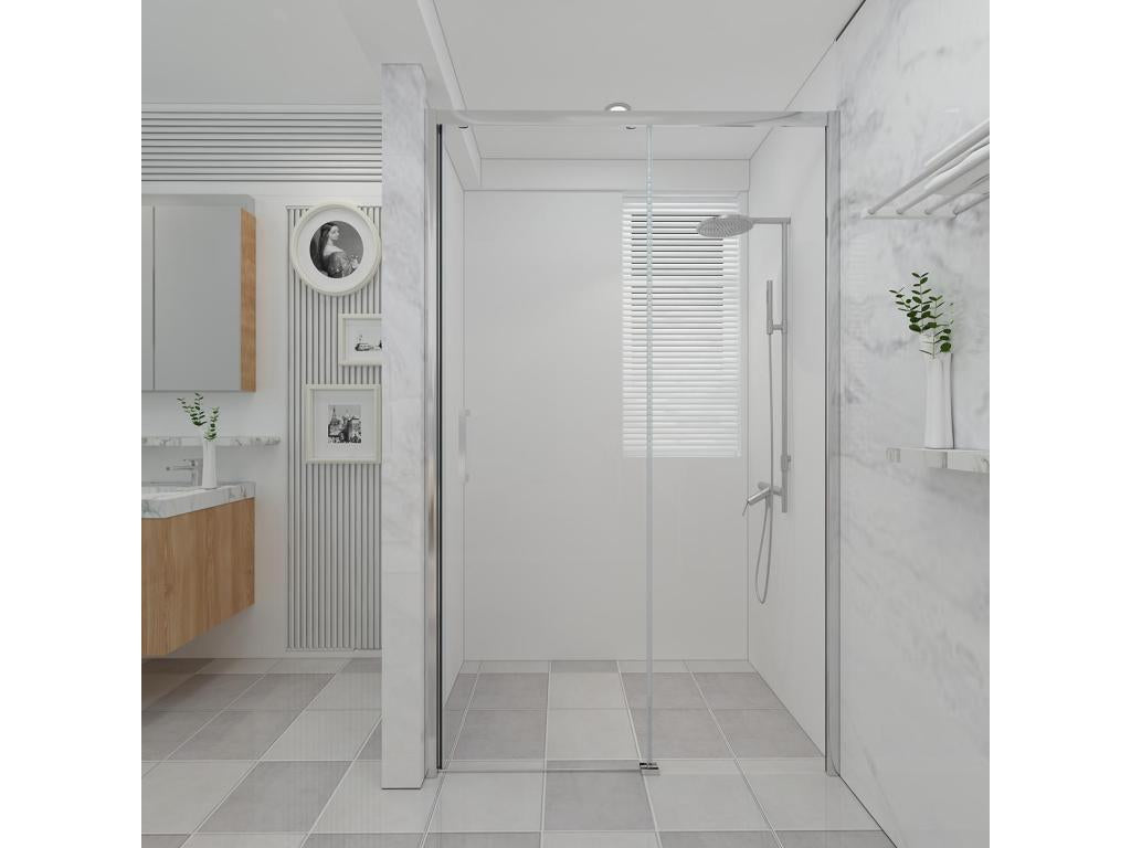 120 x 120 x 200 cm Shower Screen Glass Clear