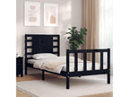 195 x 95 x 100 cm Bed Frame Solid Wood Black