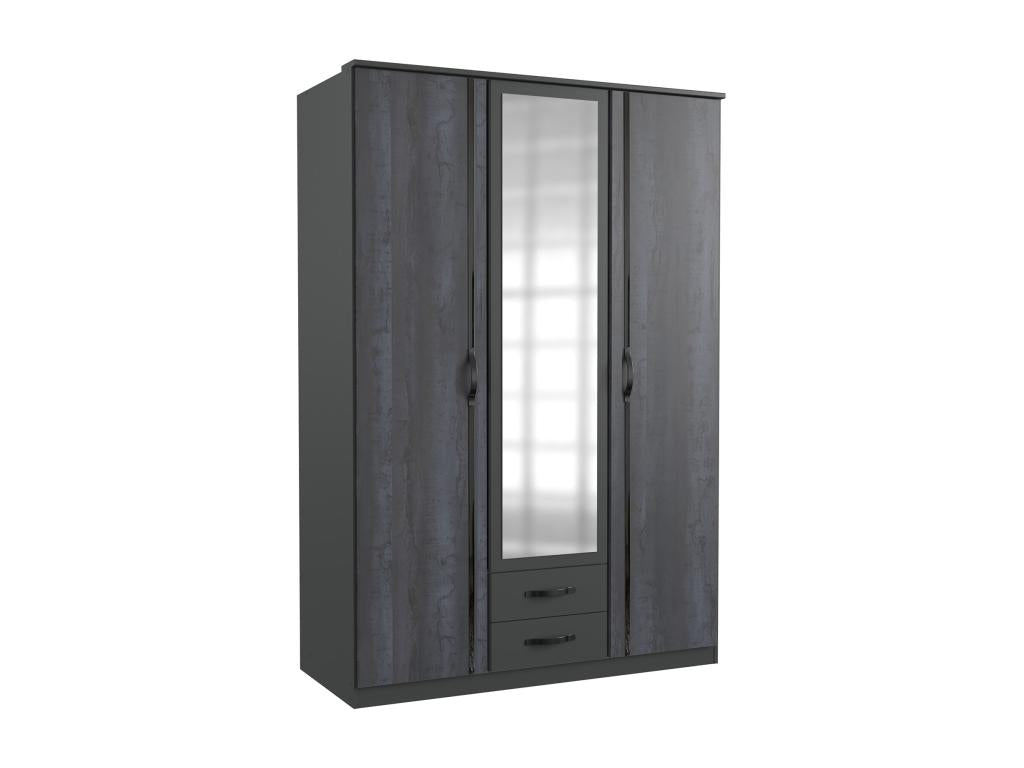 135 x 58 x 199 cm Wardrobe Wood Gray