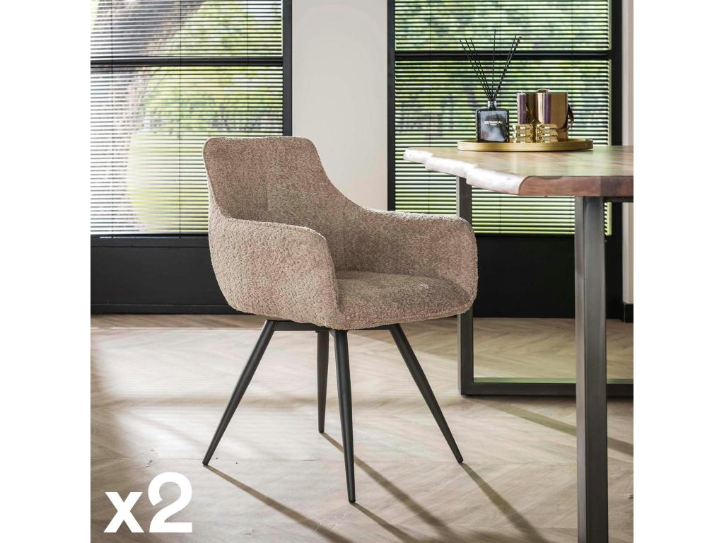 59 x 59 x 83 cm Armchair Set of 2 Beige