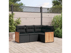 55 x 62 x 69 cm Patio Furniture Set 4-piece Resin Wicker Resin Black