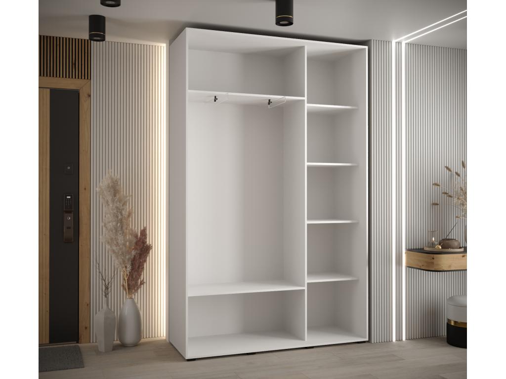 150 x 45 x 235 cm Wardrobe 3-door Wood Silver