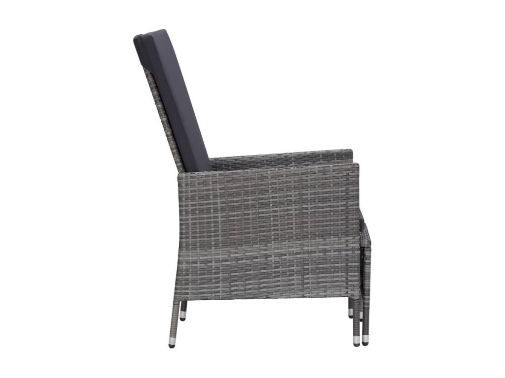 50 x 50 x 45 cm Patio Furniture Set 2-piece Resin Wicker Resin Gray