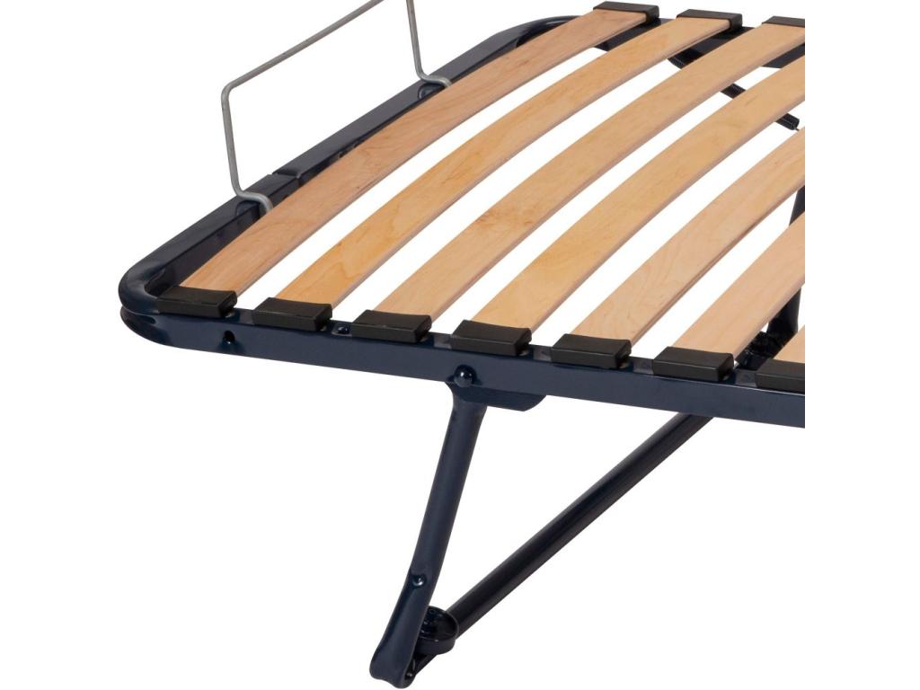 70 x 190 cm Bed Wood Steel Light Gray