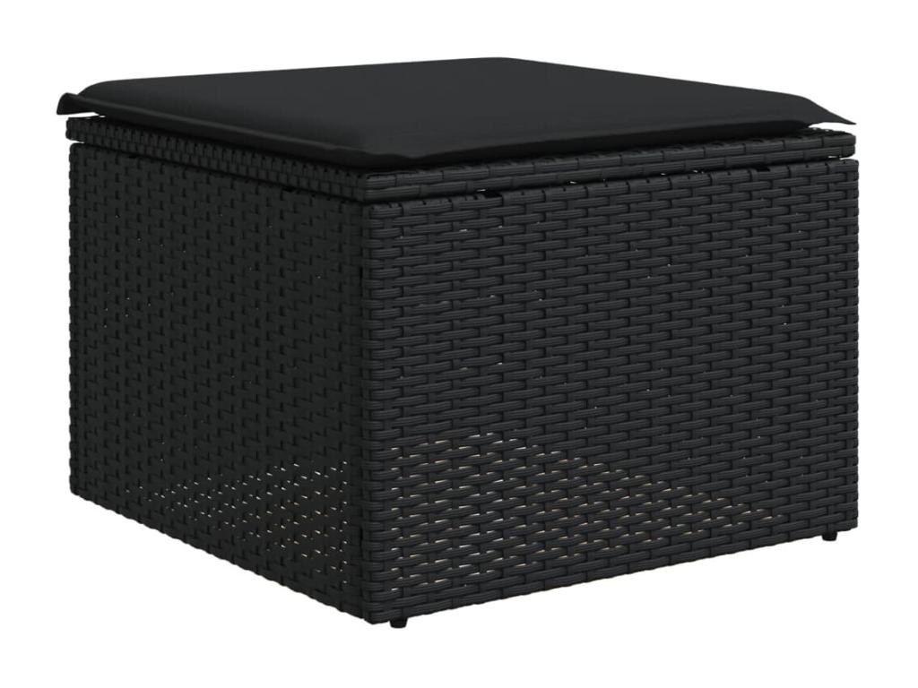 65 x 62 x 69 cm Patio Furniture Set 7-piece Resin Wicker Resin Black