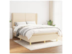 140 x 190 cm Box Spring Bed with Mattress Fabric White