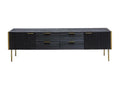 175 x 40 x 50 cm TV Stand Mango Wood Metal Black
