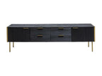 175 x 40 x 50 cm TV Stand Mango Wood Metal Black