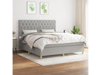 160 x 200 cm Box Spring Bed with Mattress Fabric Gray