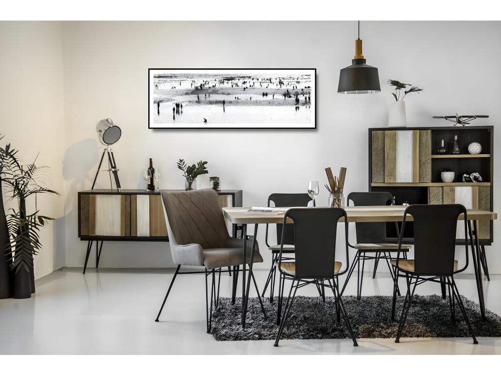 180 x 80 x 76 cm Dining Table Wood Beige