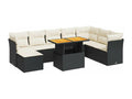 100 x 55 x 73 cm Patio Furniture Set 9-piece Resin Wicker Resin Black