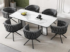 56 x 46 x 71 cm Chair Set of 6 Velvet Metal Gray