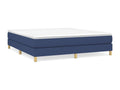 160 x 200 cm Box Spring Bed with Mattress Fabric Blue