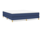 160 x 200 cm Box Spring Bed with Mattress Fabric Blue