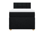 100 x 200 cm Box Spring Bed with Mattress Wood Fabric Black