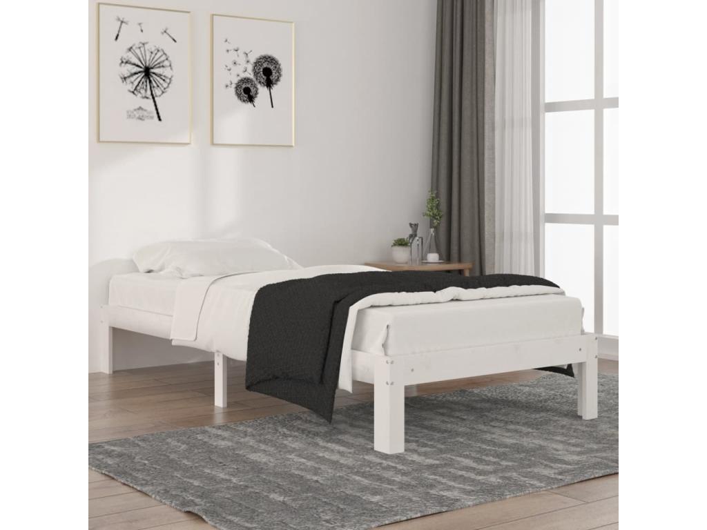 90 x 200 cm Bed Frame Wood White