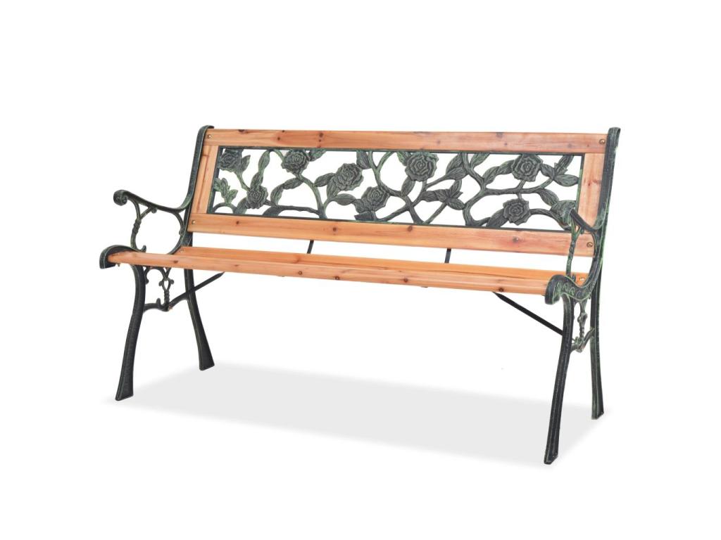 61 x 63 x 60 cm Garden Bench Wood Light Natural