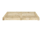 160 x 200 cm Bed with Mattress Solid Wood Light Natural